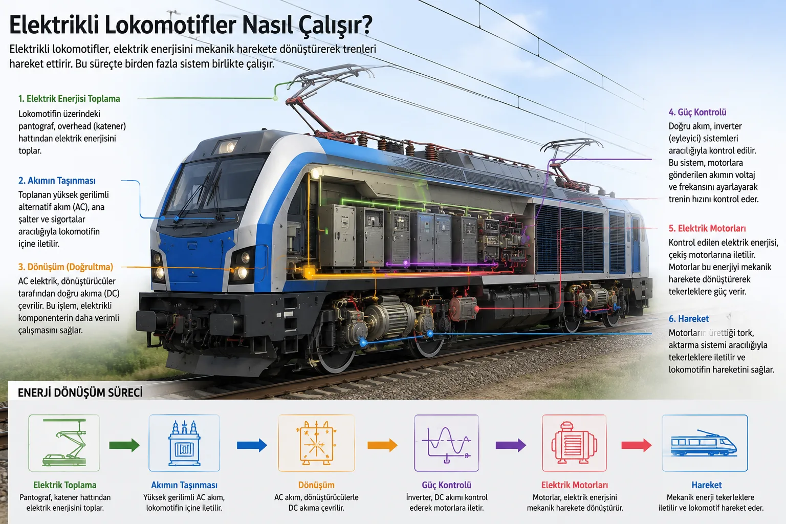 Elektrikli Lokomotifler Nasıl Çalışır