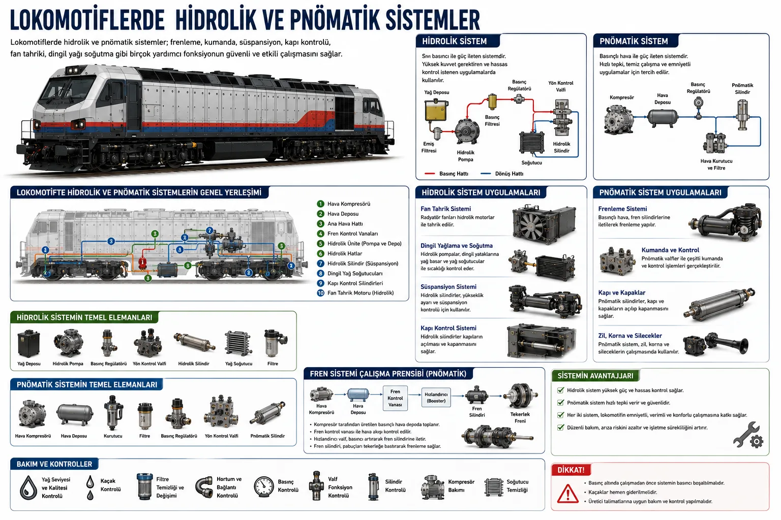Lokomotiflerde Hidrolik ve Pnömatik Sistemler