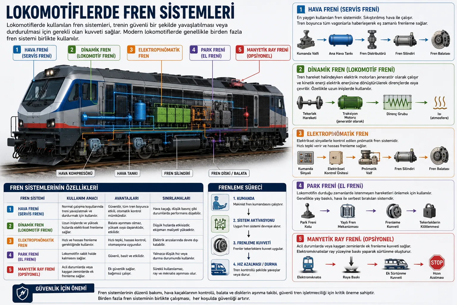 Lokomotiflerde fren sistemleri